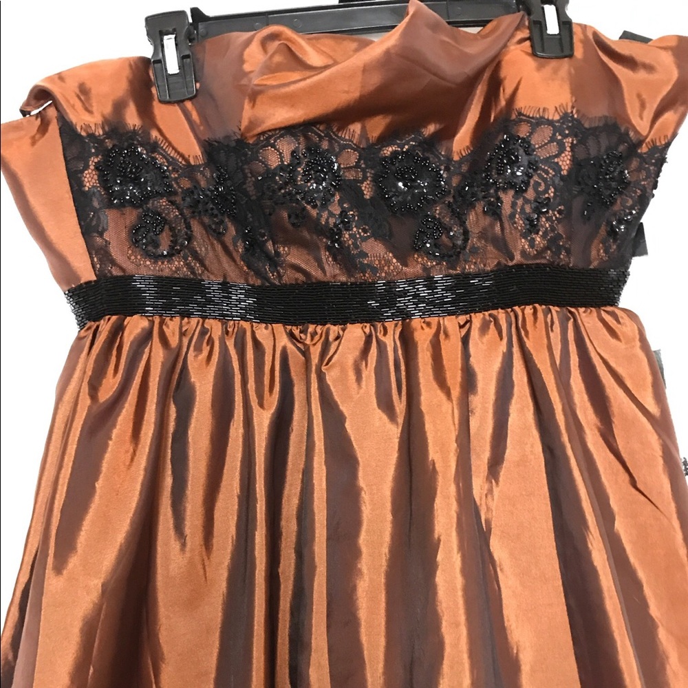 Mac Duggal Couture Bronze Taffeta Strapless Dress - Picture 5 of 8